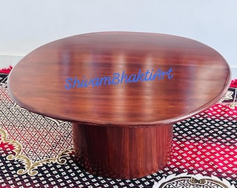 Hand Carved Rosewood Coffee Table - Indian Solid Wood Tea Table