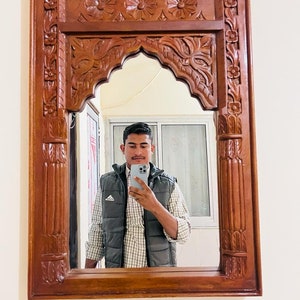 Wooden Carved Wall Mirror Frame/ Carved Wood Frame/ Wooden Mirror Frame/ Consol Mirror/ Vintage Style Frame/Wall Frame