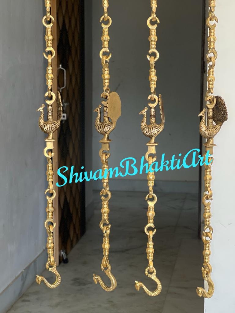 Brass Swing Chains, Handcrafted Designer Swing Chains, Indian Jhula Chain, Brass  Chain to Hang Swing, Set of 4 