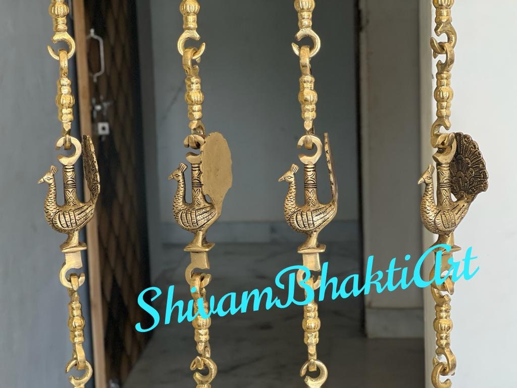Brass Swing Chains, Handcrafted Designer Swing Chains, Indian Jhula Chain, Brass  Chain to Hang Swing, Set of 4 