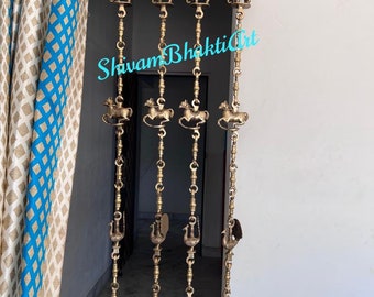 Handcrafted brass chain for swing with animal figures, pure brass swing chain, chain for swing
