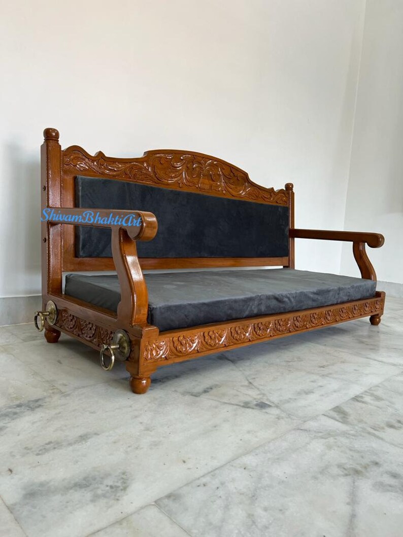 Handmade Carved Teak Wooden Swing, Ceiling or Patio - Etsy