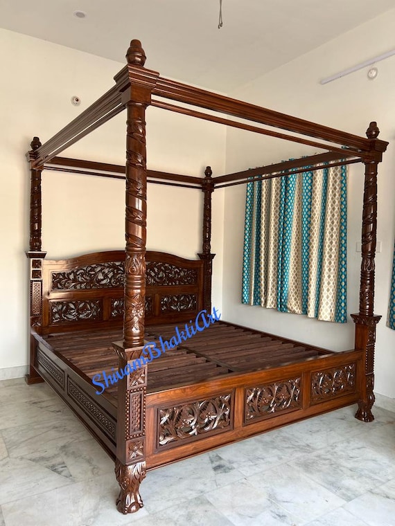 4 poster king bed wood frame discount
