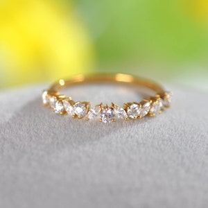 18k massief gouden diamanten trouwring/verlovingshuwelijksband/Forever one band/unieke voorstelring/gouden ring verjaardag jubileum