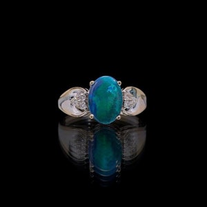 Unique black opal ring/Australian opal ring/18k rose gold opal ring/Art Deco opal ring/Handmade opal engagement ring/Opal jewelry women