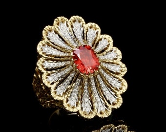High end pigeon blood red natural ruby ring/18K yellow gold Genuine Ruby Ring/Ruby Ring for Women/July Birthstone Ring/Celtic Ruby Ring/Ruby