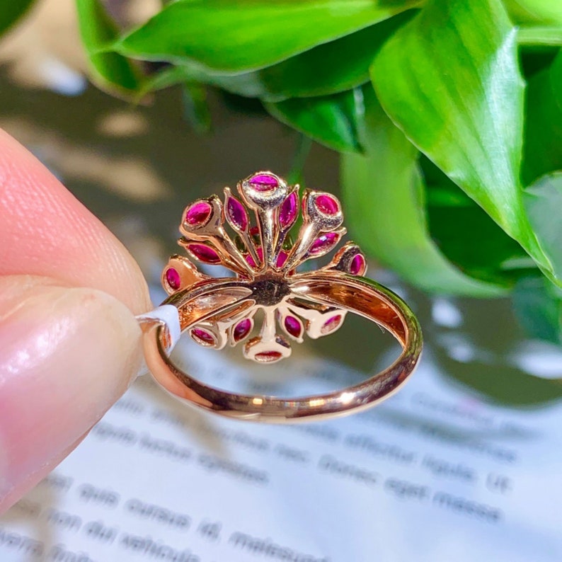 Ruby Ring, 14K Solid Gold Genuine Ruby Ring, Red Gemstone Ring for Women, July Birthstone Ring, Dainty Ruby Ring, Ruby Jewelry, Real Gold image 3