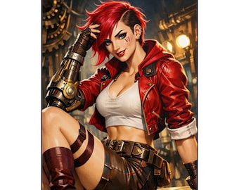 Vi pinup art Rolled Posters | League of Legends, Arcade-style poster