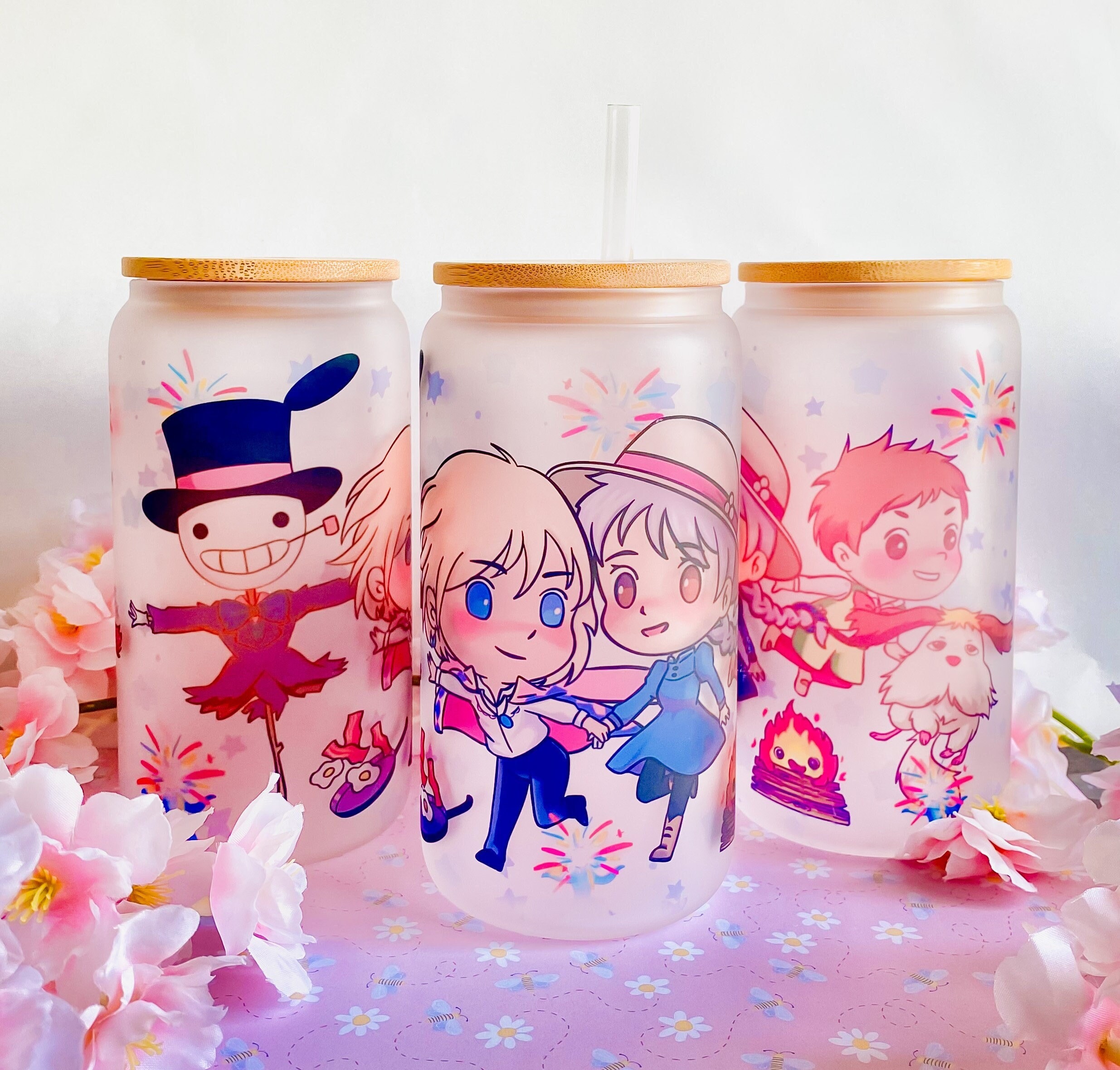 16oz Glass Tumbler / Anime / Manga / Kawaii / Cute / Glass Cup