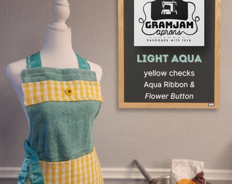 Light Aqua with Yellow Checks