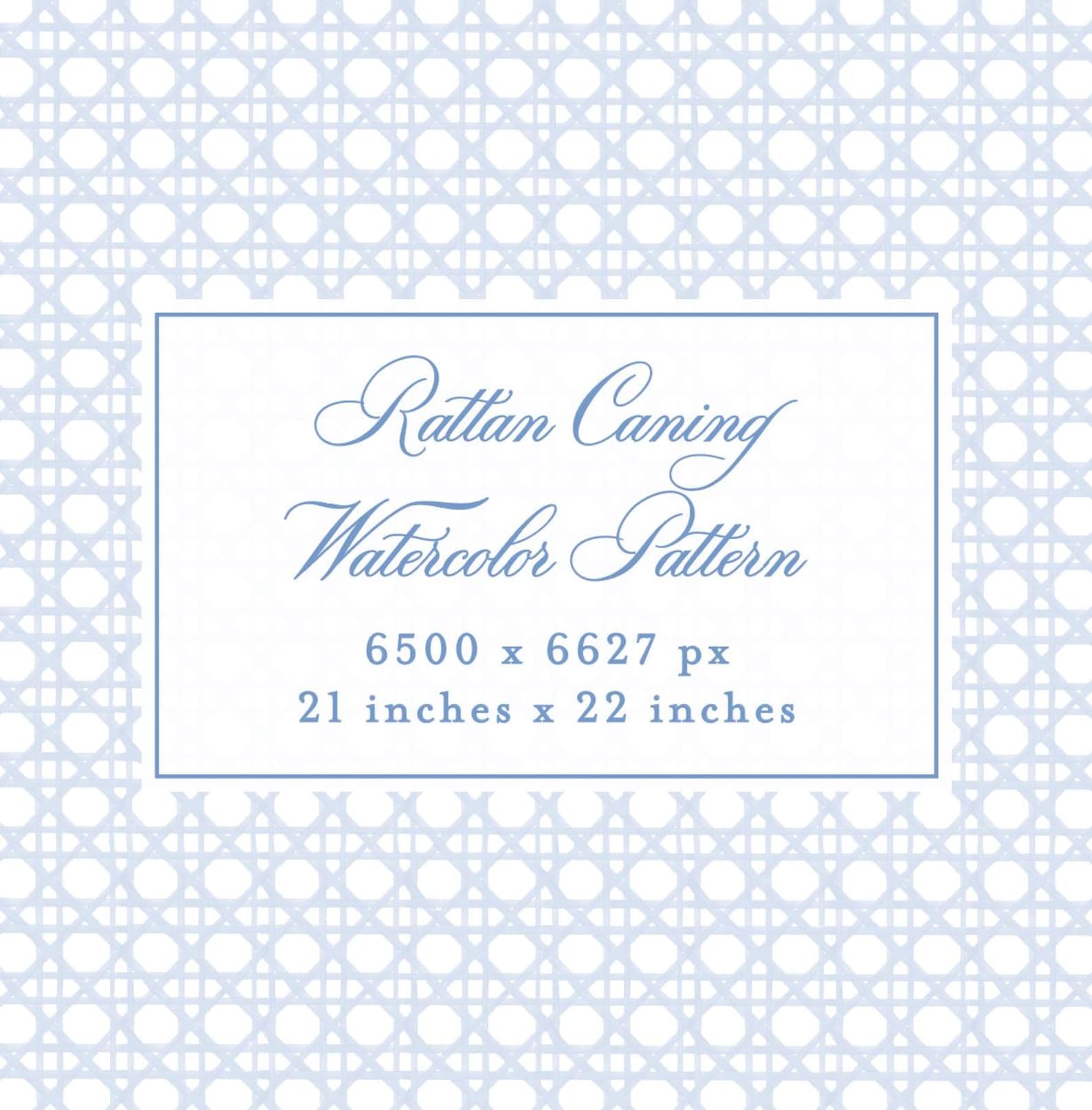 Light Blue Rattan Cane Wicker Watercolor Pattern, Digital Download ...
