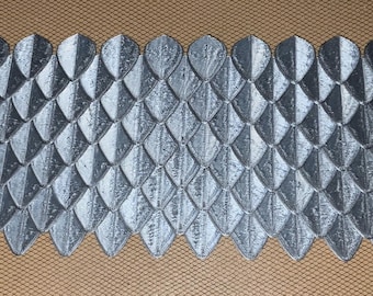 Articulated Flat Dragon Scales on Sheets of Mesh Fabric! Shoulders, bracers, hand armor, cosplay, etc.! Ready to glue or sew! 3d Print!