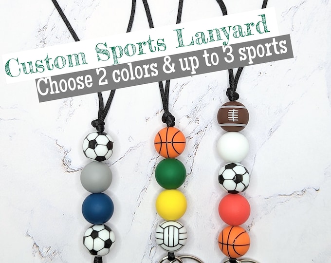 Custom Sports Lanyard: Choose your Team Colors and sports, Coach Gift