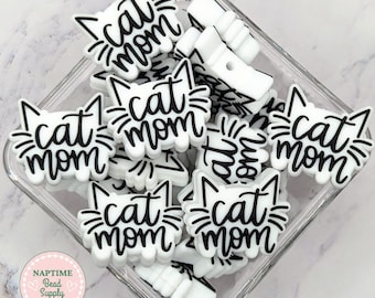 Cat Mom Silicone Focal Beads