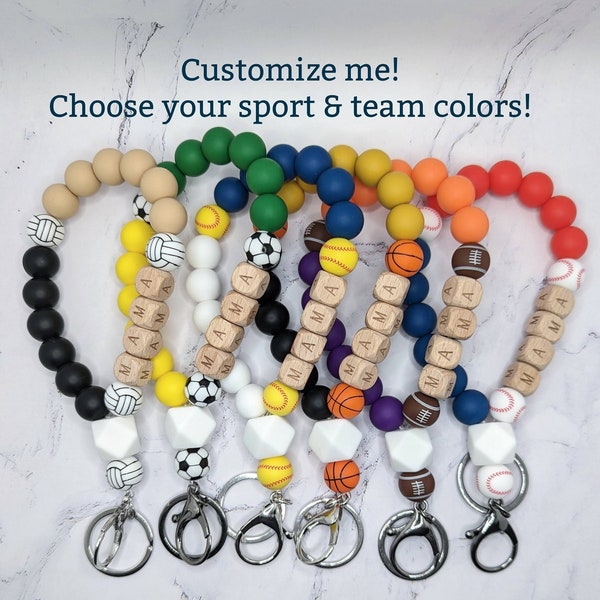 Custom Sports Team Keychains Etsy