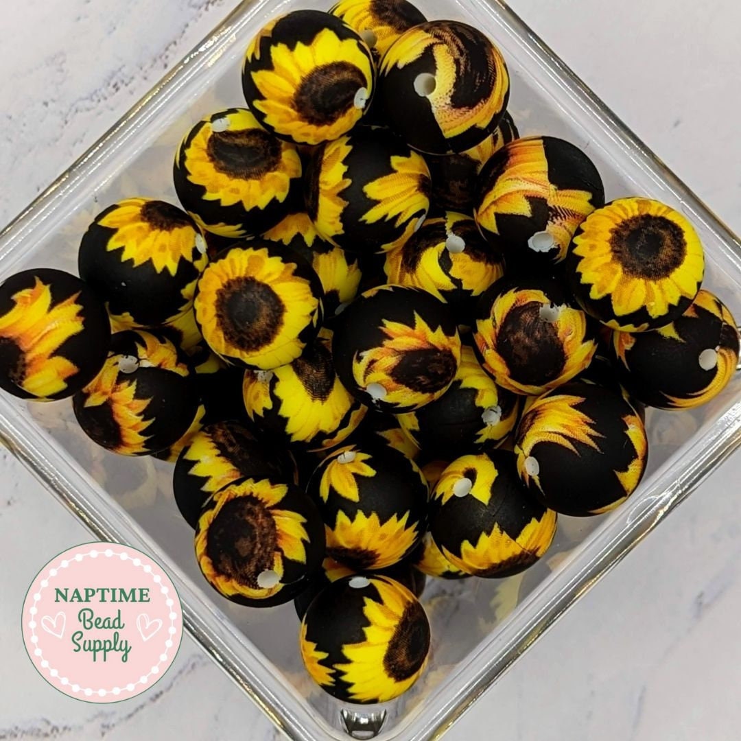 SP01-Sunflower 15mm Silicone Beads