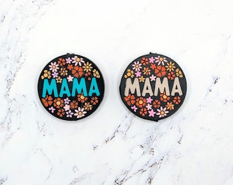 Floral Mama Silicone Focal Beads: 2 color options (Sold individually)