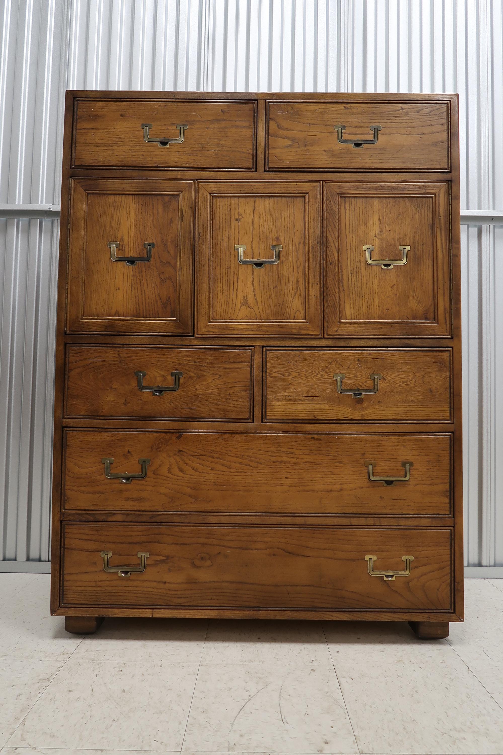 Henredon Artefacts Mid Century Modern Oak Campaign Chest - Etsy