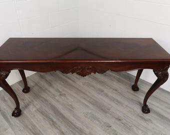 Henredon Georgian Mahogany Ball & Claw Console Table Vintage Find