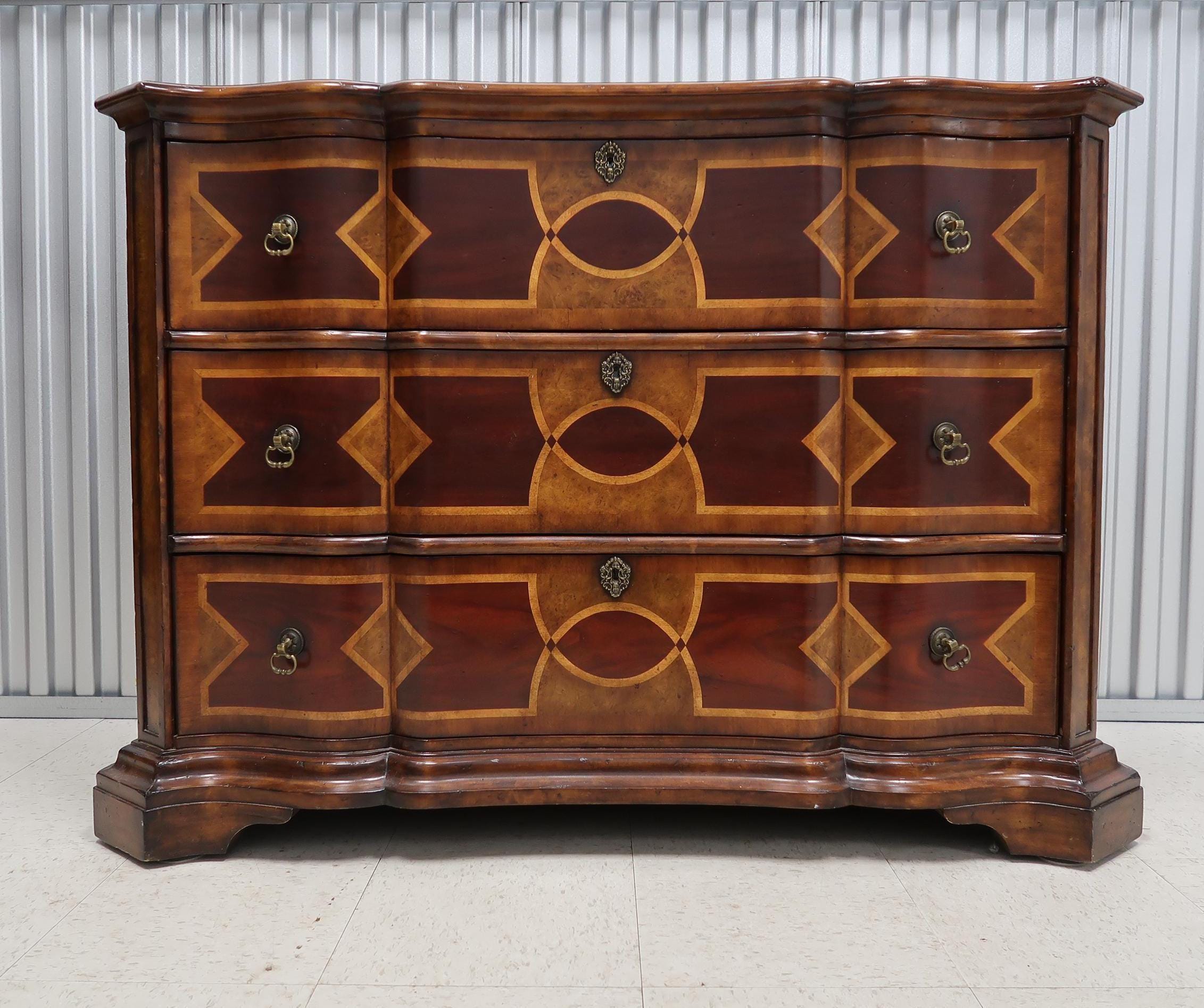 Drexel Heritage Et Cetera Geometrical Mahogany Hall Chest Vintage