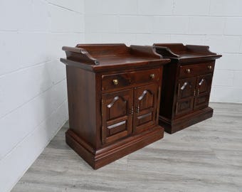 Ethan  Allen "Old Tavern" Collection Antiqued Pine Cabinet Nightstands Vintage Find