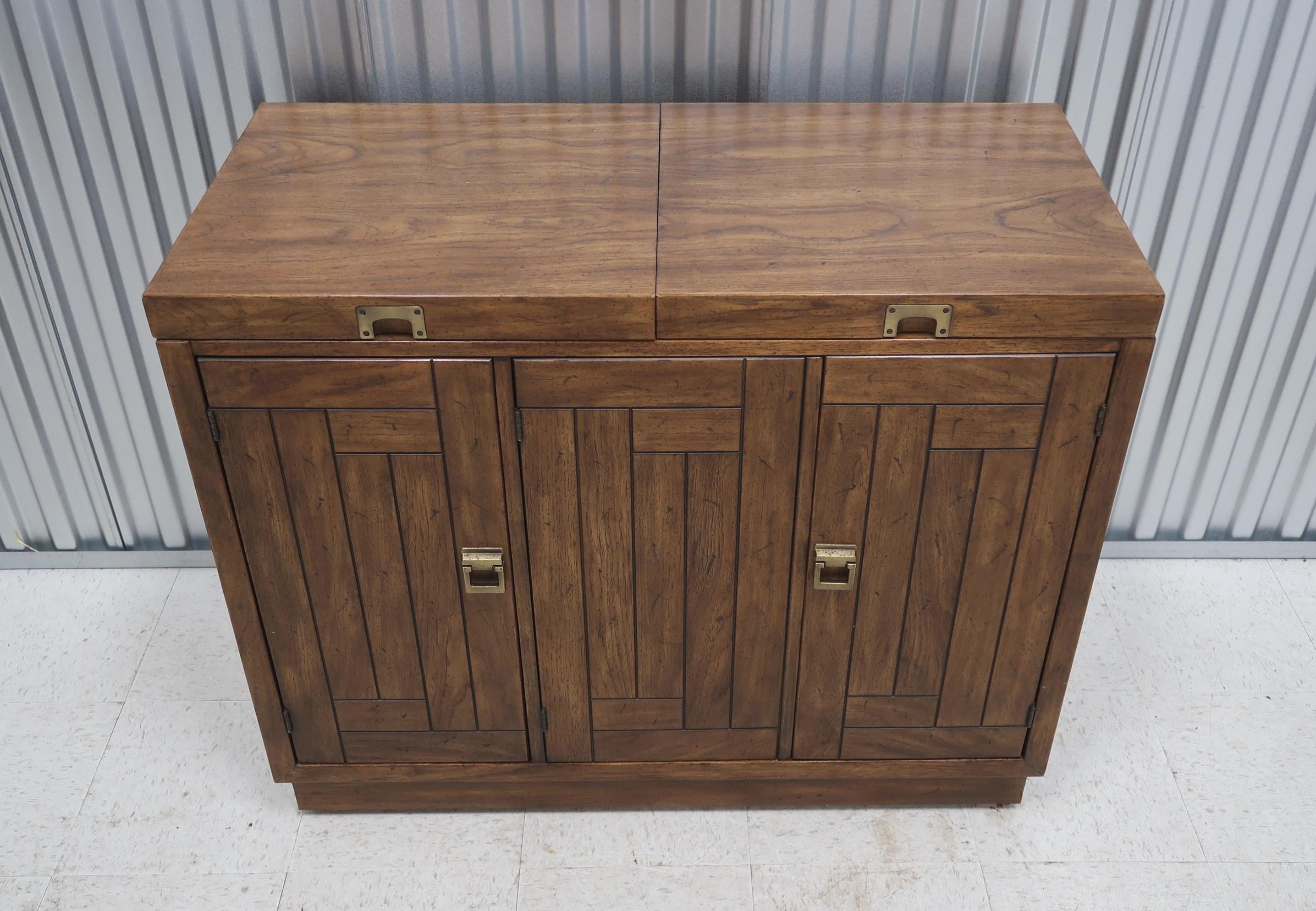 Drexel Heritage Woodbriar Collection Rustic 3 Door Server Cabinet