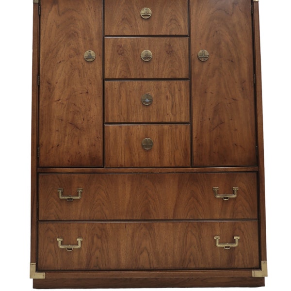 Thomasville Huntley Collection Pecan Campaign Style Tall Door Chest