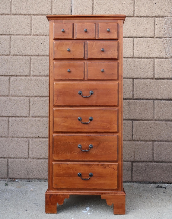 Ethan Allen Country Crossing Cinnamon Maple Lingerie Chest Vintage