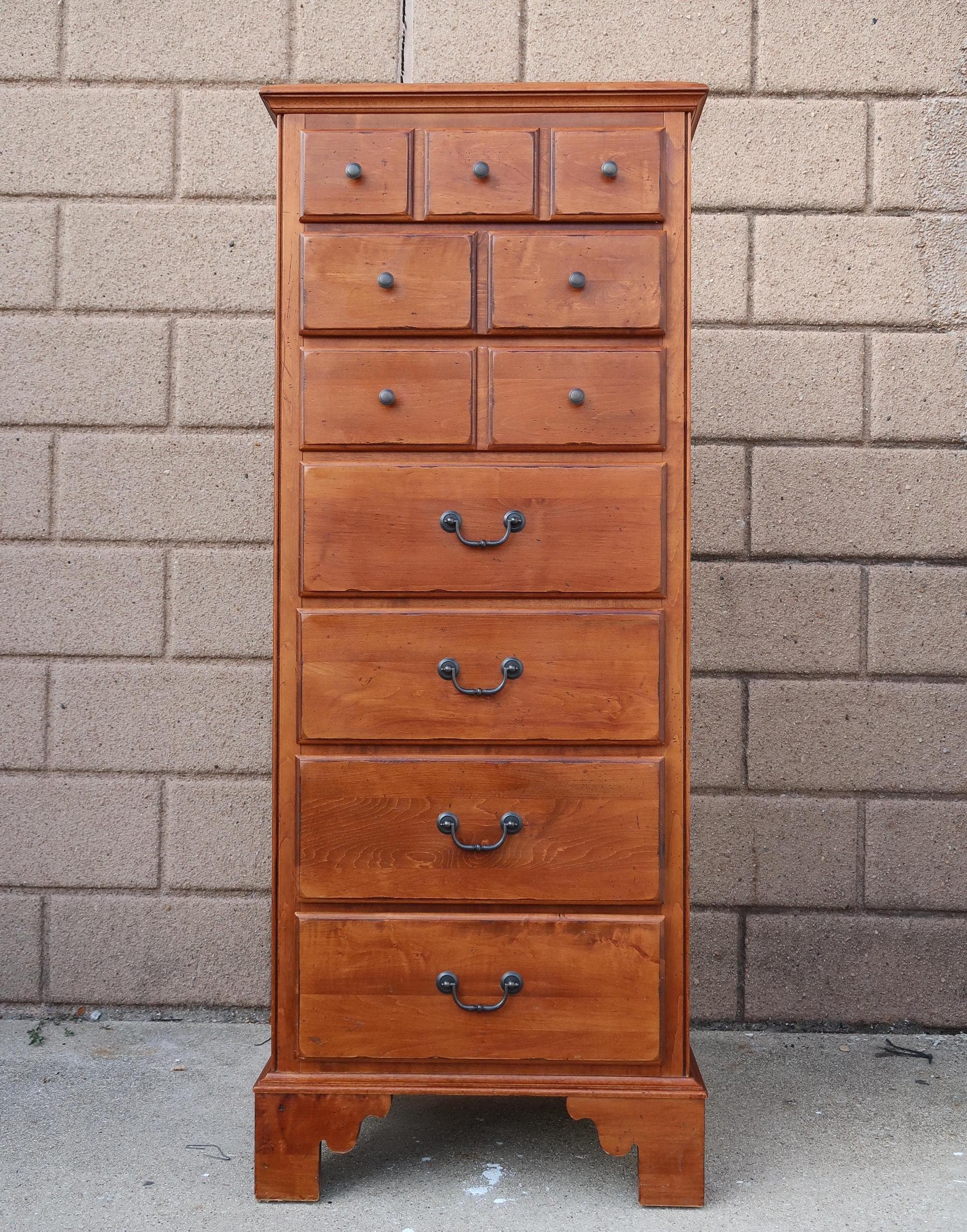 Ethan Allen Country Crossing Cinnamon Maple Lingerie Chest Vintage