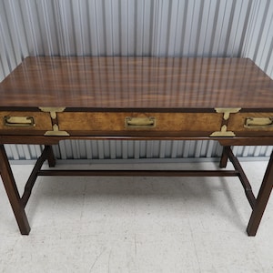 Ethan Allen Knob Creek Pecan Military Campaign Desk Vintage Find