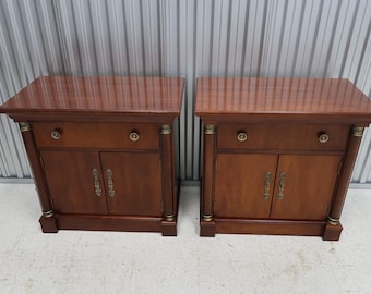 送料込み　vintage thomasville ナイトテーブル Vintage Thomasville Oak End Table Lamp Stand Side Table Deep