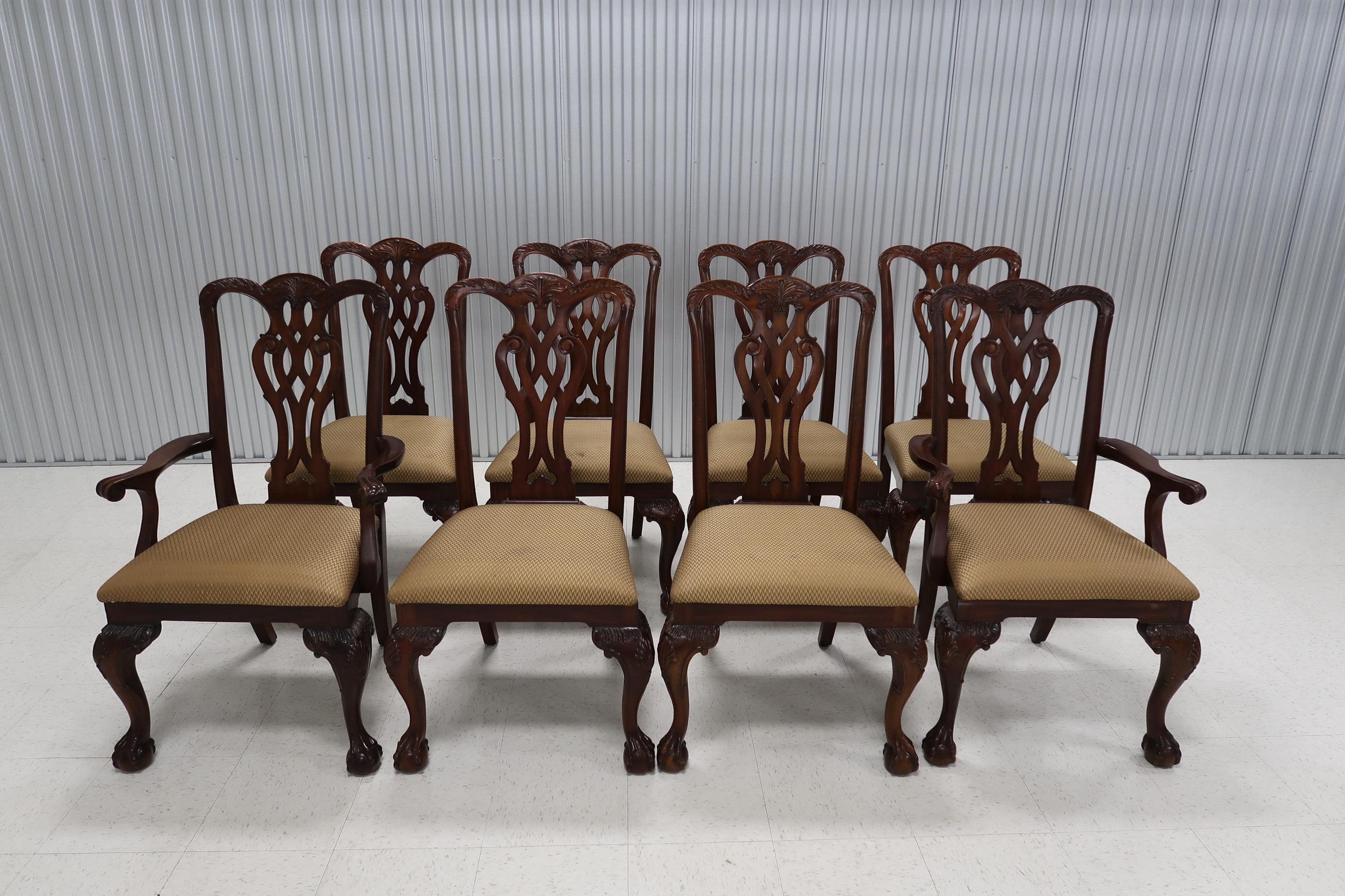 8 Maitland - Smith Chippendale Ball & Claw Dining Chairs Vintage  display picture 1