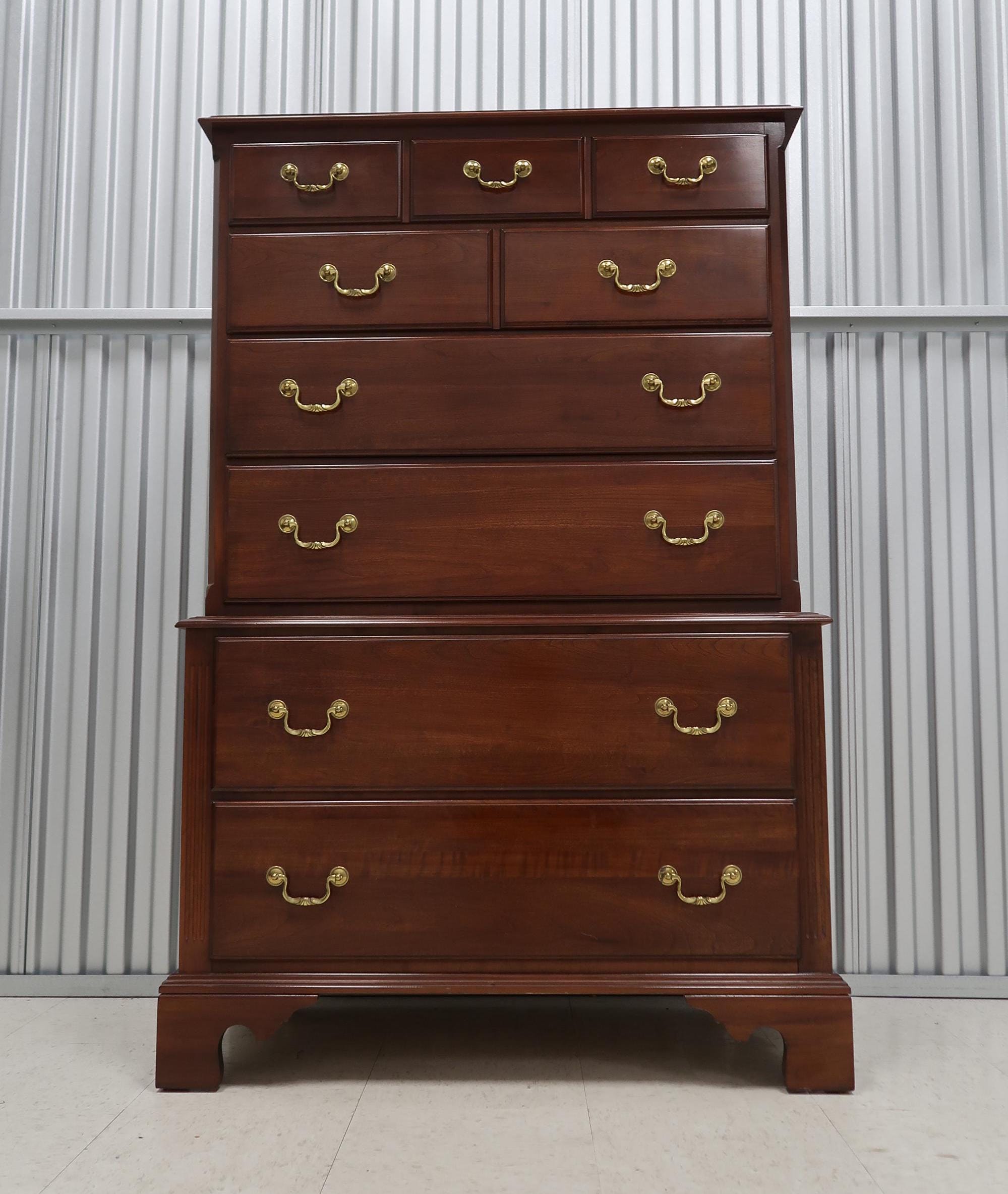 Ethan Allen Georgian Court Newport Cherry Chest on Chest Vintage