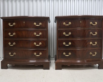 Pair Drexel Heritage Heirlooms Flame Mahogany Night Chests Vintage Find
