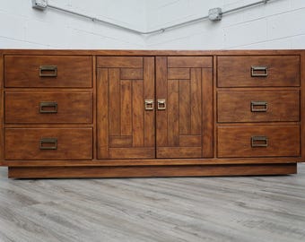 Drexel Heritage Woodbriar Collection Rustic Triple Dresser Vintage Find