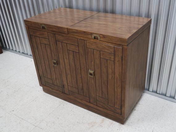 Drexel Heritage Woodbriar Collection Rustic 3 Door Server Cabinet