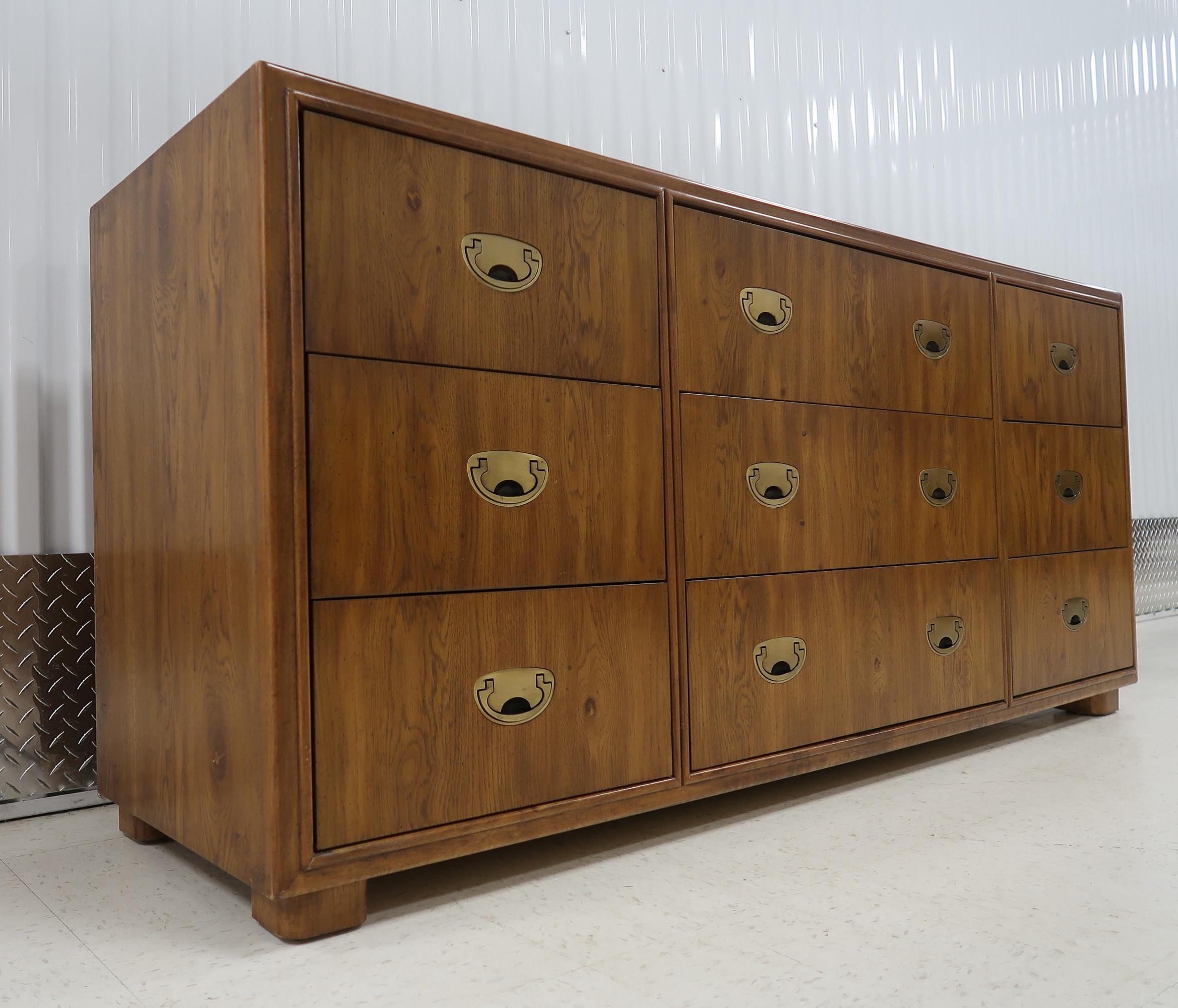 Drexel Heritage Passage Collection Campaign Triple Dresser Vintage