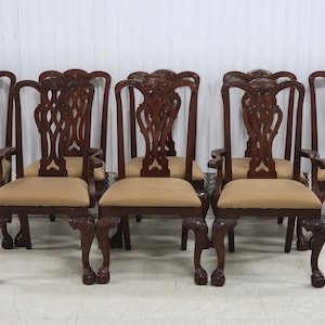 8 Maitland - Smith Chippendale Ball & Claw Dining Chairs Vintage Find