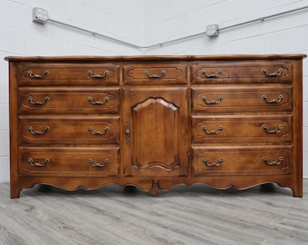 Ethan Allen Country French Birch Long Door Dresser Vintage Find