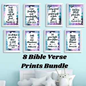 Bible Verse Wall Art Kids Printable Digital Download Set, Bible Verse Nursery Art, Church Nursery Decor, Christian Nursery Decor, Scripture