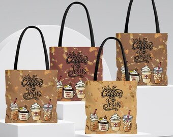 Christian Tote Bag, Give me Coffee and Jesus, Funny Christian Tote Bag, Bible Verse Tote, Church Bag, Jesus Tote Bag, Weekender Bag Women
