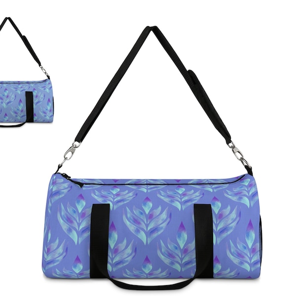 Boho Floral Women's Duffle Bag, Patterned Duffel Bag with Shoulder Strap, Cute Canvas Duffel Bag Women, Weekender Duffel Bag for Women