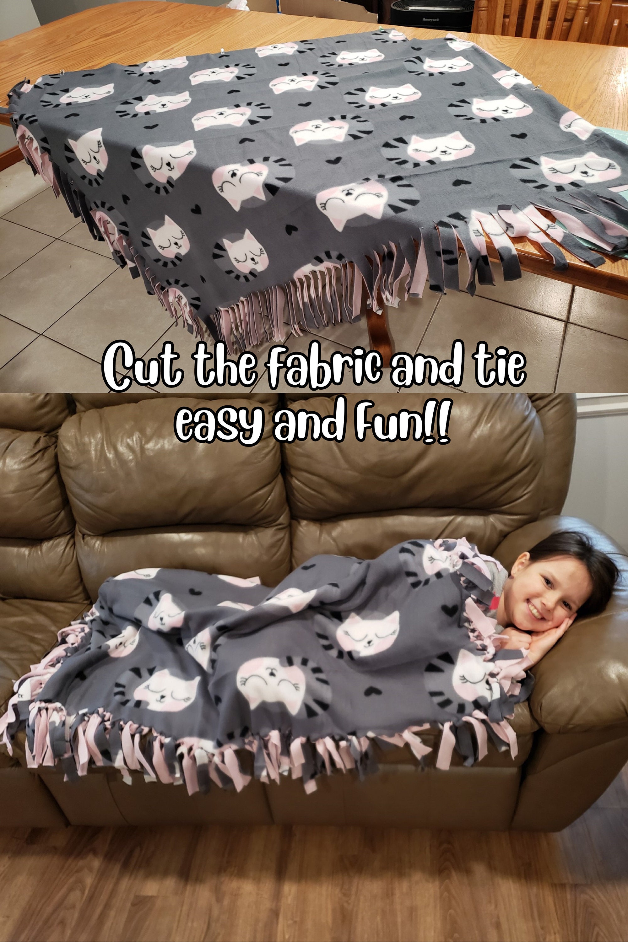 Cute Panda Bear No Sew Fleece Blanket Kits No Sew Blanket Etsy