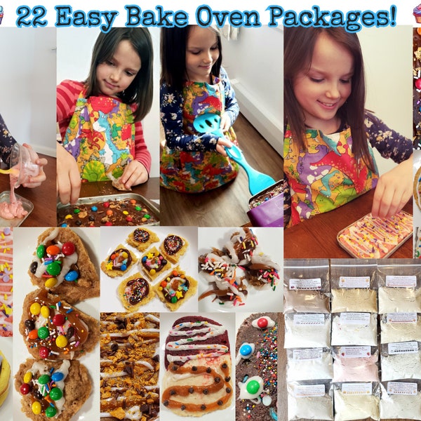 22 Ct. Easy Bake Oven Mixes Pack - 6 Cakes, 6 Cookies/Brownies/Muffins, 4 Large Icing & 6 toppings! Easy Bake Oven Refill, Kids Cooking Set