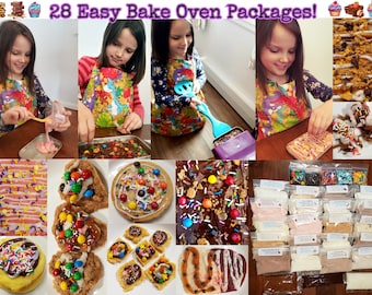 28 Ct. Easy Bake Oven Mixes Pack - 10 Cakes, 10 Cookies, Brownies, Muffins, 3 Large Icing & 5 toppings! Easy Bake Oven Refills, Kids Cooking