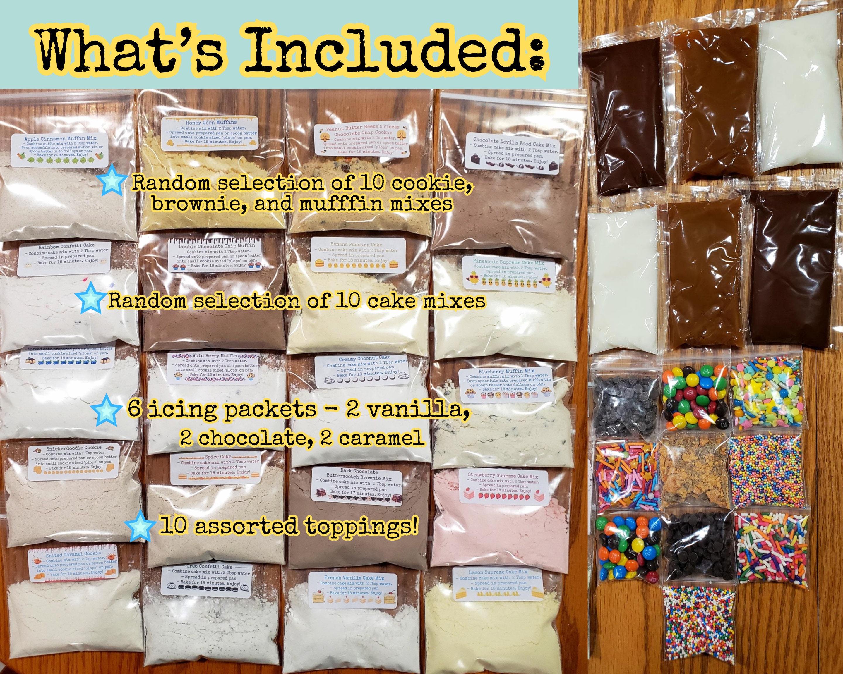 36 Ct Easy Bake Oven Mixes Pack 10 Cakes, 10 Cookies, Brownies, Muffins