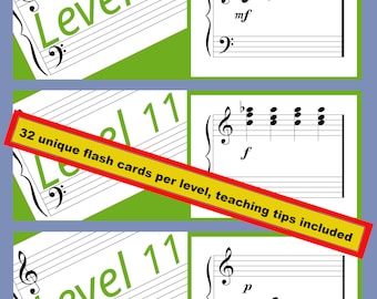 Sight Reading | Level 11 | Chords and inversions | Graded course | Printable Flash Cards Reading Music (Grand Staff)