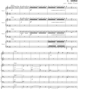 Gounod Funeral March of a Marionette 1 piano 8 or more hands Early advanced Sheet music download pdf Piano Recital Transcription image 2