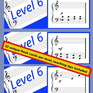 Sight Reading | Level 6 | 4th, 5th, 6th | Graded |Printable Flash Cards Reading Music Intervals (Grand Staff)