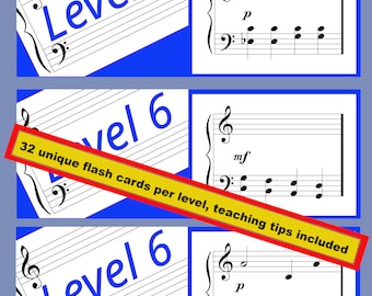 Sight Reading | Level 6 | 4th, 5th, 6th | Graded |Printable Flash Cards Reading Music Intervals (Grand Staff)